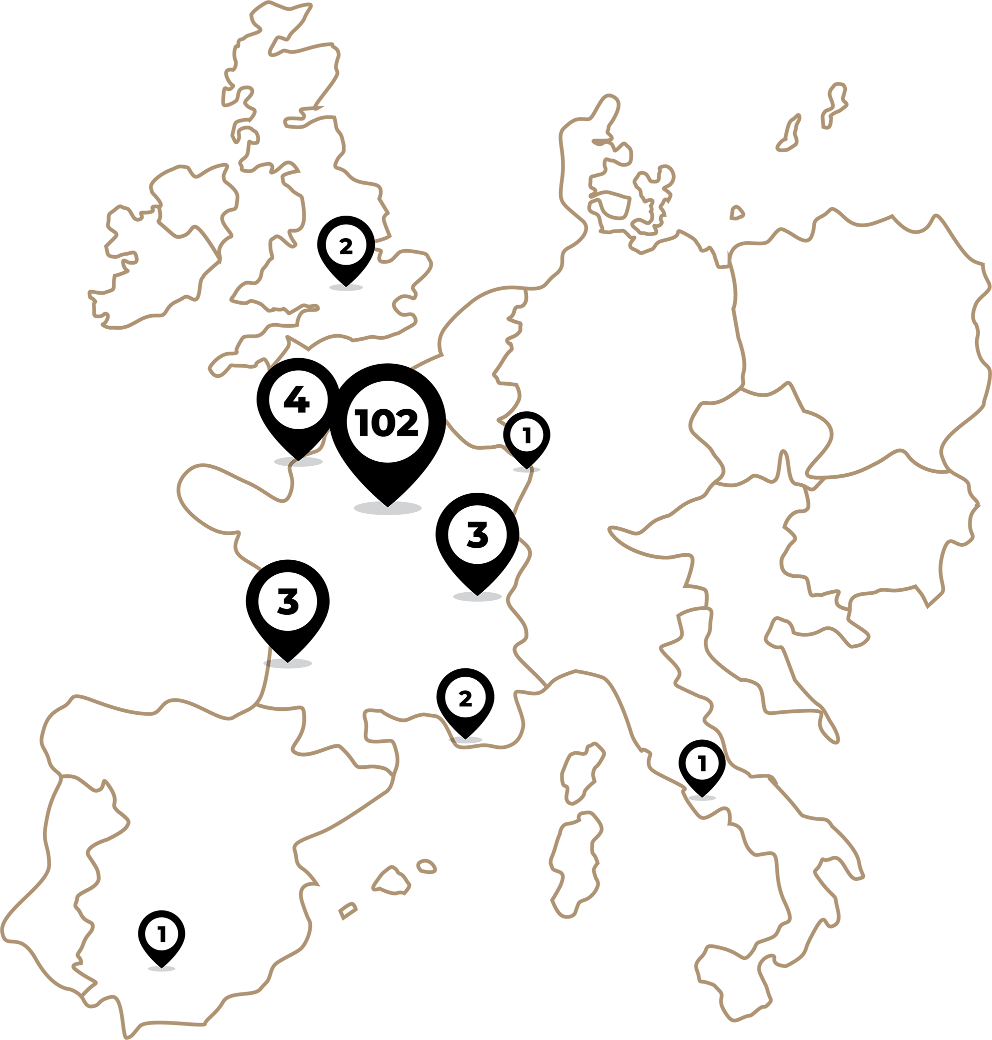 Les différents lieux en Europe parcouru pour ma prestation vidéaste de mariage