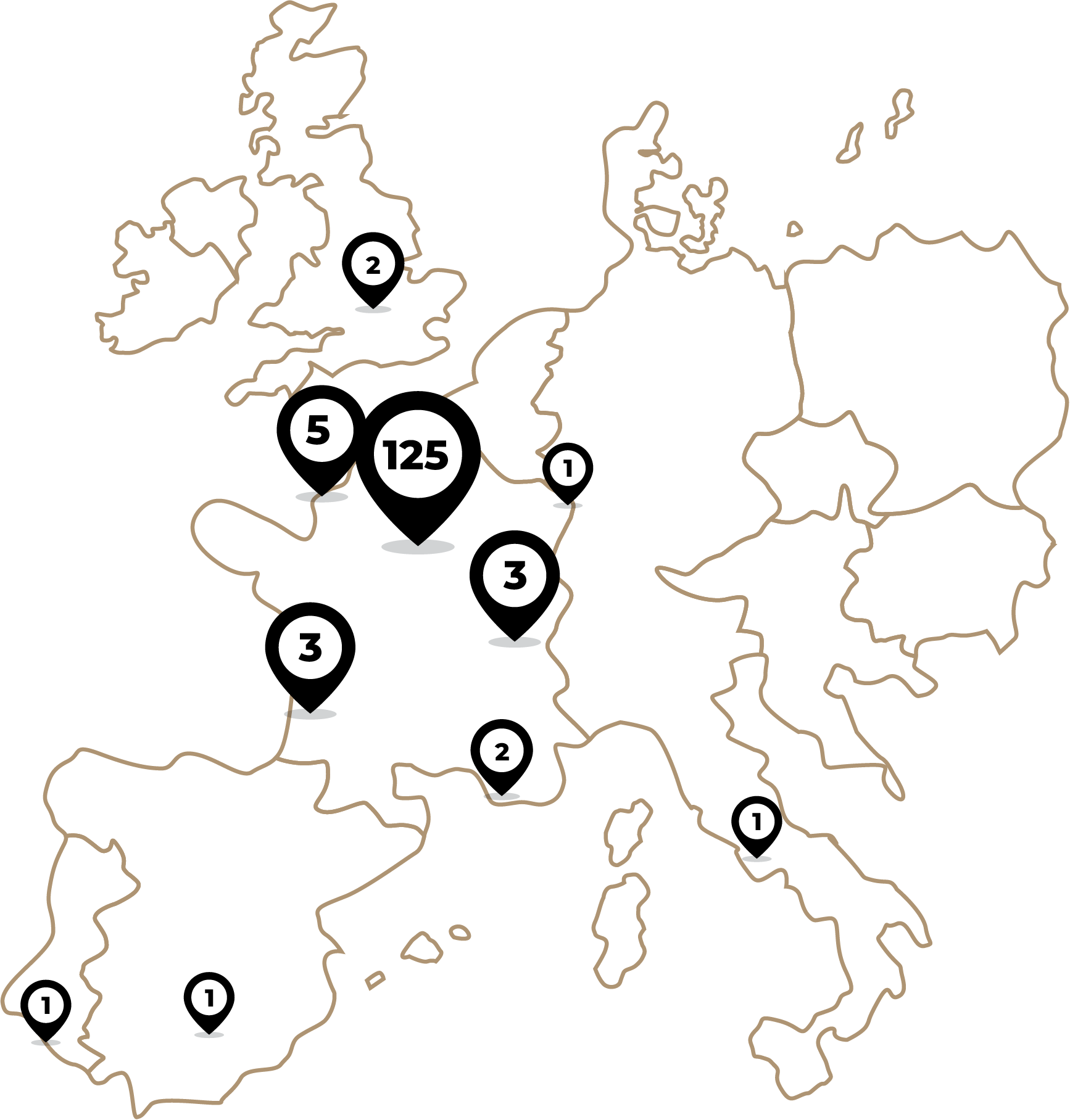 Les différents lieux en Europe parcouru pour ma prestation vidéaste de mariage